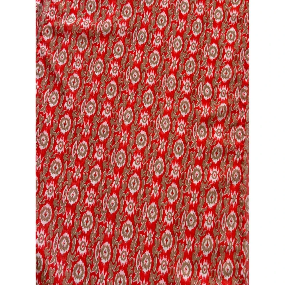 Skies Are Blue Red Boho Ikat Print Maxi‎ Skirt with High Slit Small 50489